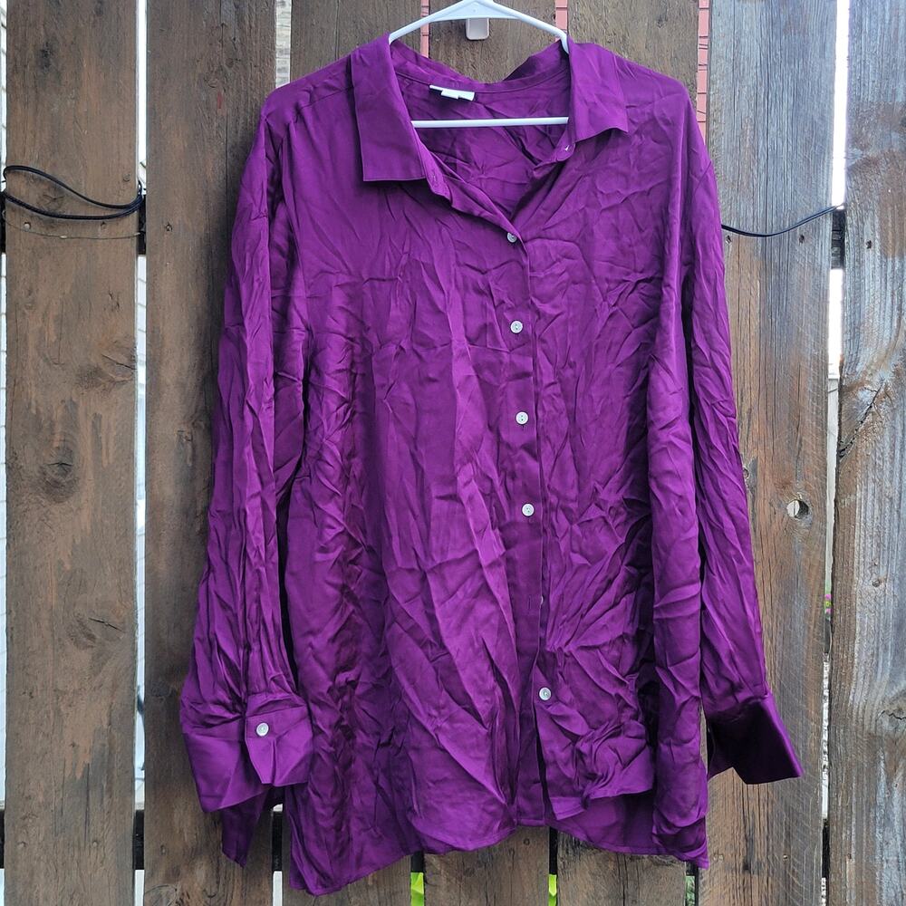 Chic J.Jill Plus Size 3X Purple Blouse - Effortless Style